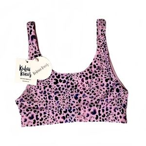 kulani kinis pink panda long crop bikini top! NWT